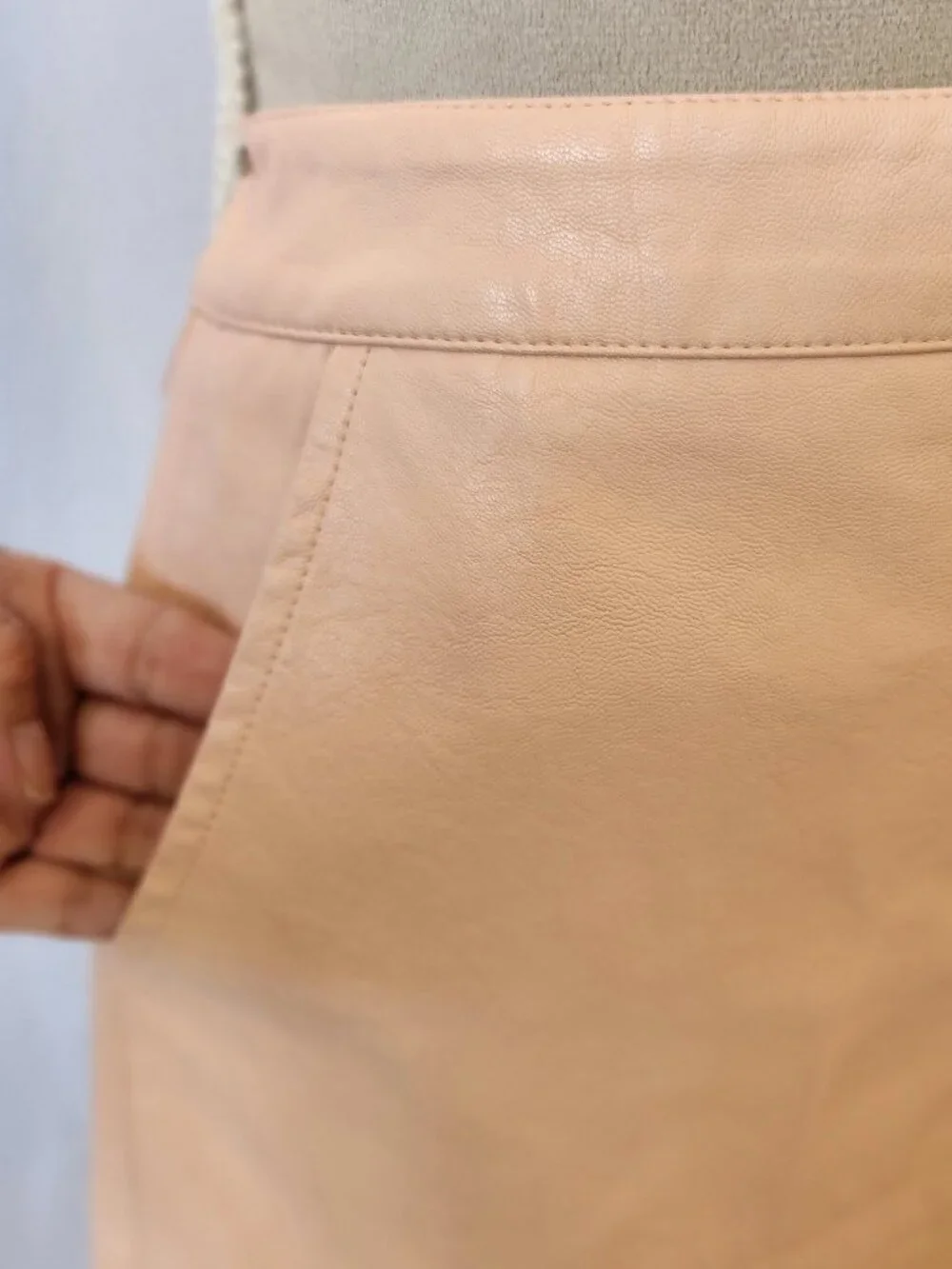 Lulus Size Small Harley Blush Pink Vegan Leather Lined Pockets Zip Mini Skirt